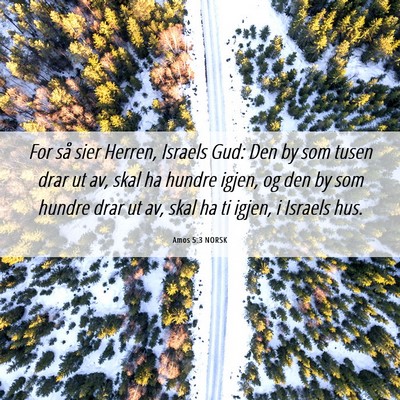 Picture 06 - Amos 5:3 NORSK - For så sier Herren, Israels Gud: Den by som - Bible Verse Picture