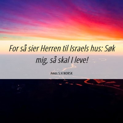 Picture 06 - Amos 5:4 NORSK - For så sier Herren til Israels hus: Søk mig, - Bible Verse Picture