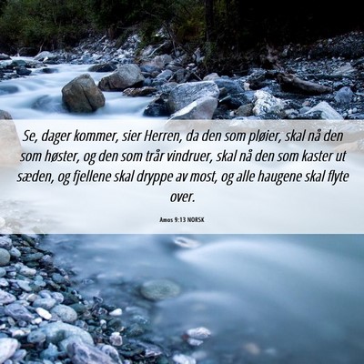 Picture 06 - Amos 9:13 NORSK - Se, dager kommer, sier Herren, da den som - Bible Verse Picture