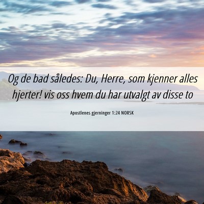Picture 06 - Apostlenes gjerninger 1:24 NORSK - Og de bad således: Du, Herre, som kjenner alles - Bible Verse Picture