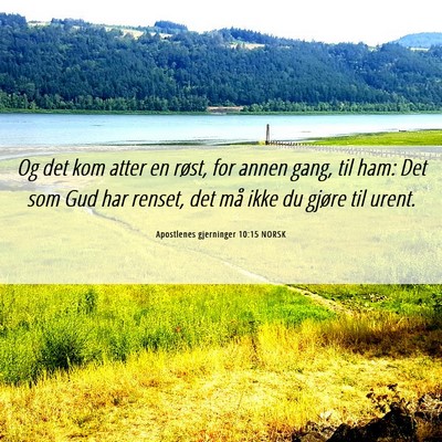 Picture 06 - Apostlenes gjerninger 10:15 NORSK - Og det kom atter en røst, for annen gang, til - Bible Verse Picture