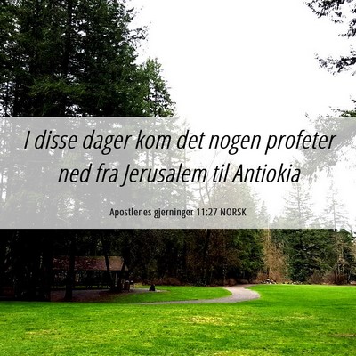 Picture 06 - Apostlenes gjerninger 11:27 NORSK - I disse dager kom det nogen profeter ned fra - Bible Verse Picture
