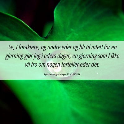Picture 06 - Apostlenes gjerninger 13:41 NORSK - Se, I foraktere, og undre eder og bli til intet! - Bible Verse Picture