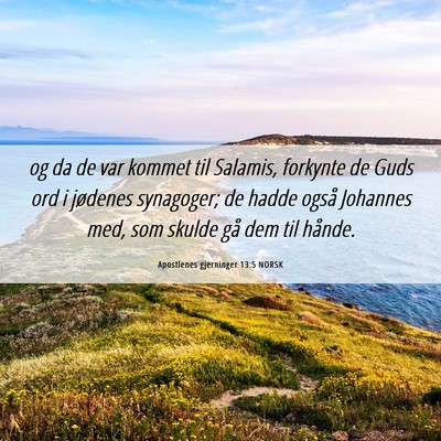 Picture 06 - Apostlenes gjerninger 13:5 NORSK - og da de var kommet til Salamis, forkynte de Guds - Bible Verse Picture