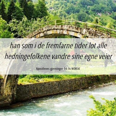 Picture 06 - Apostlenes gjerninger 14:16 NORSK - han som i de fremfarne tider lot alle - Bible Verse Picture