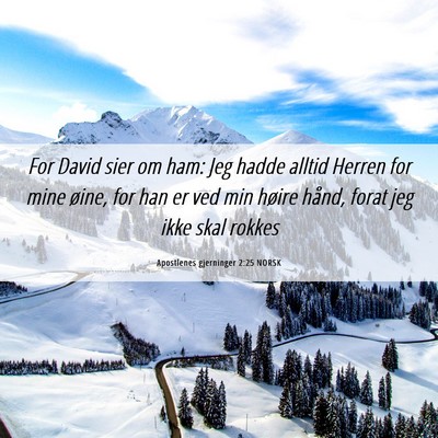 Picture 06 - Apostlenes gjerninger 2:25 NORSK - For David sier om ham: Jeg hadde alltid Herren - Bible Verse Picture