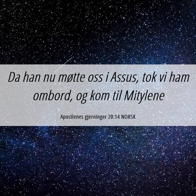 Picture 06 - Apostlenes gjerninger 20:14 NORSK - Da han nu møtte oss i Assus, tok vi ham ombord, - Bible Verse Picture