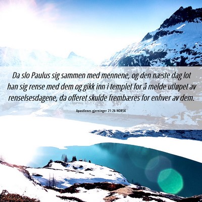 Picture 06 - Apostlenes gjerninger 21:26 NORSK - Da slo Paulus sig sammen med mennene, og den - Bible Verse Picture