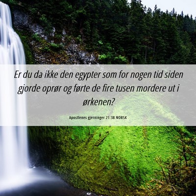 Picture 06 - Apostlenes gjerninger 21:38 NORSK - Er du da ikke den egypter som for nogen tid siden - Bible Verse Picture
