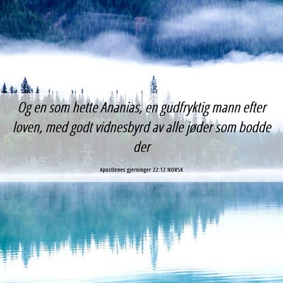 Picture 06 - Apostlenes gjerninger 22:12 NORSK - Og en som hette Ananias, en gudfryktig mann efter - Bible Verse Picture
