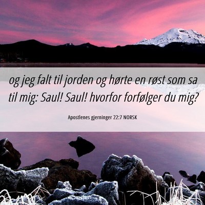 Picture 06 - Apostlenes gjerninger 22:7 NORSK - og jeg falt til jorden og hørte en røst som sa - Bible Verse Picture