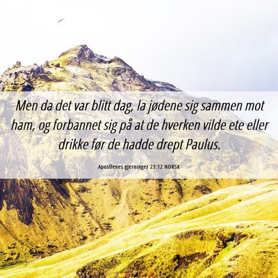 Picture 06 - Apostlenes gjerninger 23:12 NORSK - Men da det var blitt dag, la jødene sig sammen - Bible Verse Picture