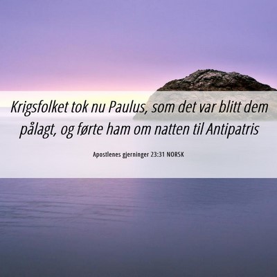 Picture 06 - Apostlenes gjerninger 23:31 NORSK - Krigsfolket tok nu Paulus, som det var blitt dem - Bible Verse Picture