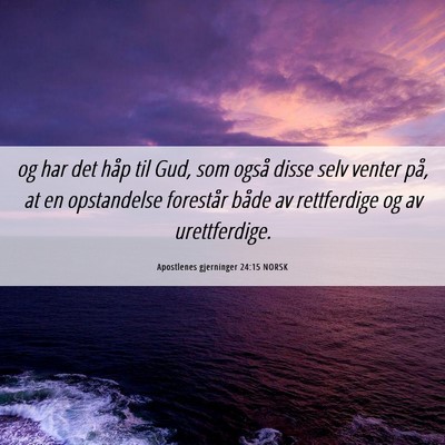 Picture 06 - Apostlenes gjerninger 24:15 NORSK - og har det håp til Gud, som også disse selv - Bible Verse Picture