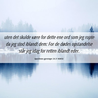 Picture 06 - Apostlenes gjerninger 24:21 NORSK - uten det skulde være for dette ene ord som jeg - Bible Verse Picture