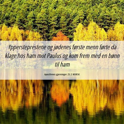 Picture 06 - Apostlenes gjerninger 25:2 NORSK - Yppersteprestene og jødenes første menn førte - Bible Verse Picture