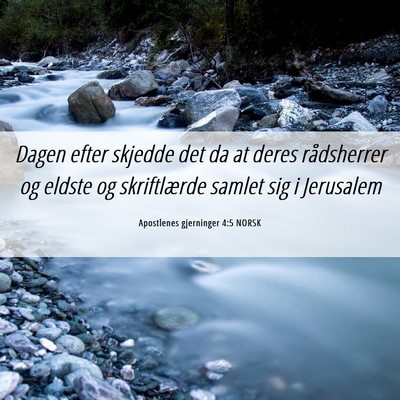 Picture 06 - Apostlenes gjerninger 4:5 NORSK - Dagen efter skjedde det da at deres rådsherrer - Bible Verse Picture