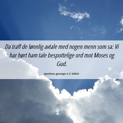 Picture 06 - Apostlenes gjerninger 6:11 NORSK - Da traff de lønnlig avtale med nogen menn som - Bible Verse Picture