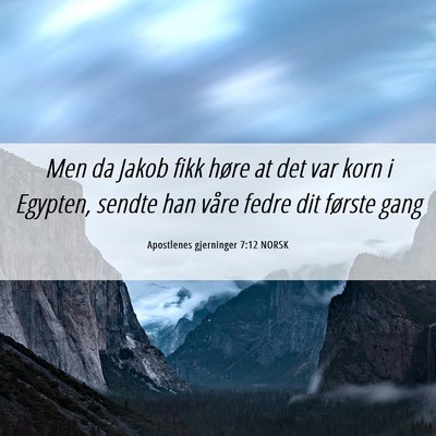 Picture 06 - Apostlenes gjerninger 7:12 NORSK - Men da Jakob fikk høre at det var korn i - Bible Verse Picture