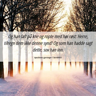Picture 06 - Apostlenes gjerninger 7:60 NORSK - Og han falt på kne og ropte med høi røst: - Bible Verse Picture