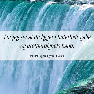 Picture 06 - Apostlenes gjerninger 8:23 NORSK - For jeg ser at du ligger i bitterhets galle og - Bible Verse Picture