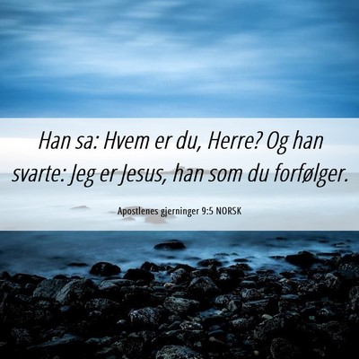 Picture 06 - Apostlenes gjerninger 9:5 NORSK - Han sa: Hvem er du, Herre? Og han svarte: Jeg er - Bible Verse Picture
