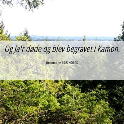 Picture 06 - Dommerne 10:5 NORSK - Og Ja'r døde og blev begravet i - Bible Verse Picture