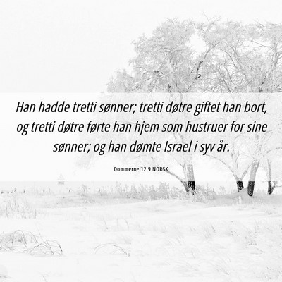 Picture 06 - Dommerne 12:9 NORSK - Han hadde tretti sønner; tretti døtre giftet - Bible Verse Picture