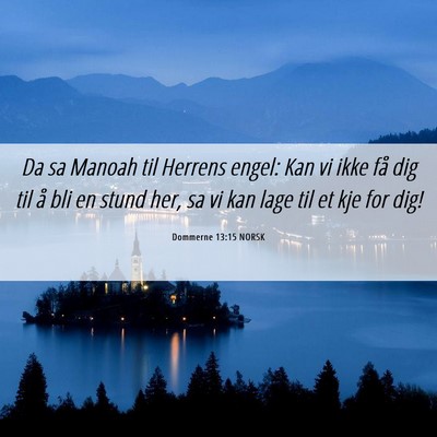 Picture 06 - Dommerne 13:15 NORSK - Da sa Manoah til Herrens engel: Kan vi ikke få - Bible Verse Picture