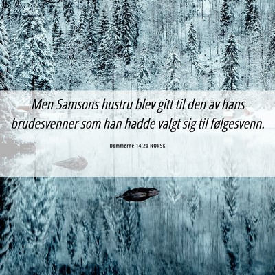 Picture 06 - Dommerne 14:20 NORSK - Men Samsons hustru blev gitt til den av hans - Bible Verse Picture