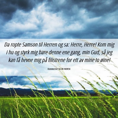 Picture 06 - Dommerne 16:28 NORSK - Da ropte Samson til Herren og sa: Herre, Herre! - Bible Verse Picture