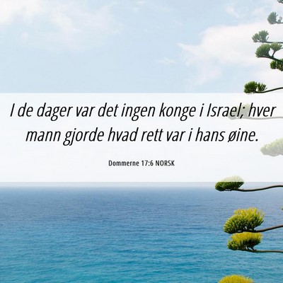 Picture 06 - Dommerne 17:6 NORSK - I de dager var det ingen konge i Israel; hver - Bible Verse Picture