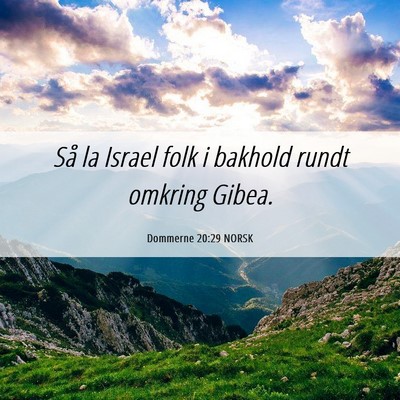 Picture 06 - Dommerne 20:29 NORSK - Så la Israel folk i bakhold rundt omkring - Bible Verse Picture