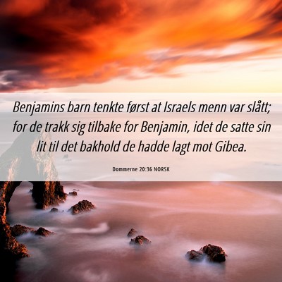 Picture 06 - Dommerne 20:36 NORSK - Benjamins barn tenkte først at Israels menn var - Bible Verse Picture