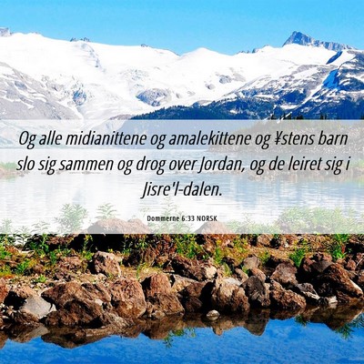 Picture 06 - Dommerne 6:33 NORSK - Og alle midianittene og amalekittene og ¥stens - Bible Verse Picture