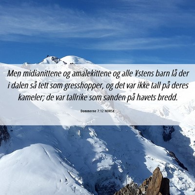 Picture 06 - Dommerne 7:12 NORSK - Men midianittene og amalekittene og alle ¥stens - Bible Verse Picture