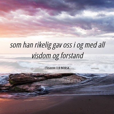 Picture 06 - Efeserne 1:8 NORSK - som han rikelig gav oss i og med all visdom og - Bible Verse Picture