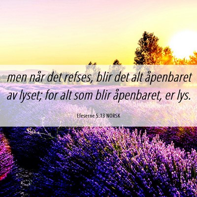 Picture 06 - Efeserne 5:13 NORSK - men når det refses, blir det alt åpenbaret av - Bible Verse Picture