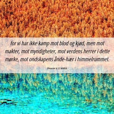Picture 06 - Efeserne 6:12 NORSK - for vi har ikke kamp mot blod og kjød, men mot - Bible Verse Picture