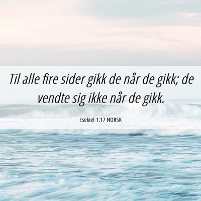 Picture 06 - Esekiel 1:17 NORSK - Til alle fire sider gikk de når de gikk; de - Bible Verse Picture