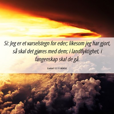 Picture 06 - Esekiel 12:11 NORSK - Si: Jeg er et varselstegn for eder; likesom jeg - Bible Verse Picture