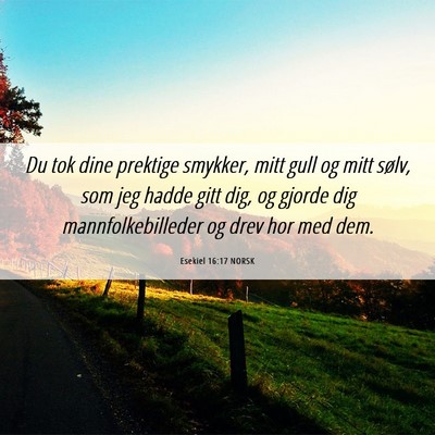 Picture 06 - Esekiel 16:17 NORSK - Du tok dine prektige smykker, mitt gull og mitt - Bible Verse Picture