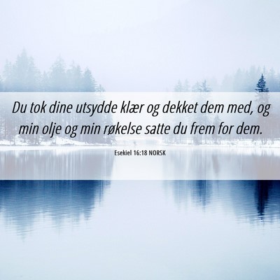 Picture 06 - Esekiel 16:18 NORSK - Du tok dine utsydde klær og dekket dem med, og - Bible Verse Picture