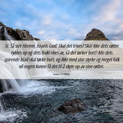 Picture 06 - Esekiel 17:9 NORSK - Si: Så sier Herren, Israels Gud: Skal det - Bible Verse Picture