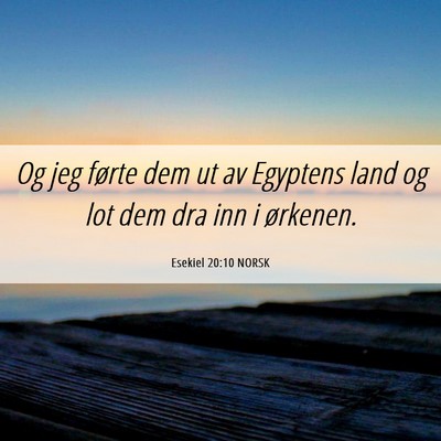 Picture 06 - Esekiel 20:10 NORSK - Og jeg førte dem ut av Egyptens land og lot dem - Bible Verse Picture