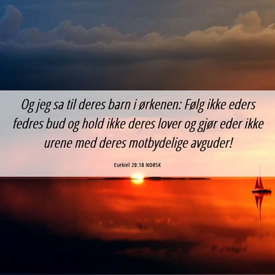 Picture 06 - Esekiel 20:18 NORSK - Og jeg sa til deres barn i ørkenen: Følg ikke - Bible Verse Picture