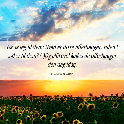 Picture 06 - Esekiel 20:29 NORSK - Da sa jeg til dem: Hvad er disse offerhauger, - Bible Verse Picture