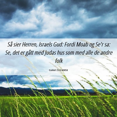 Picture 06 - Esekiel 25:8 NORSK - Så sier Herren, Israels Gud: Fordi Moab og Se'r - Bible Verse Picture