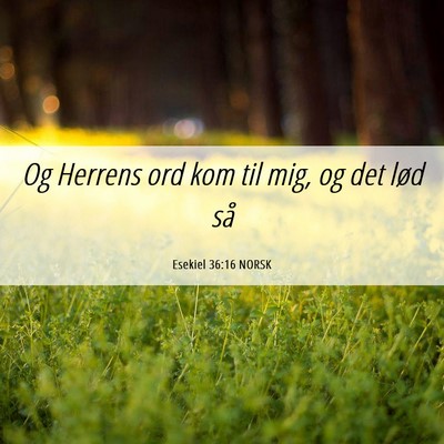 Picture 06 - Esekiel 36:16 NORSK - Og Herrens ord kom til mig, og det lød - Bible Verse Picture