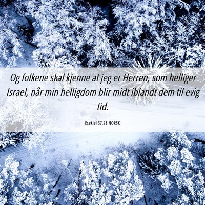 Picture 06 - Esekiel 37:28 NORSK - Og folkene skal kjenne at jeg er Herren, som - Bible Verse Picture